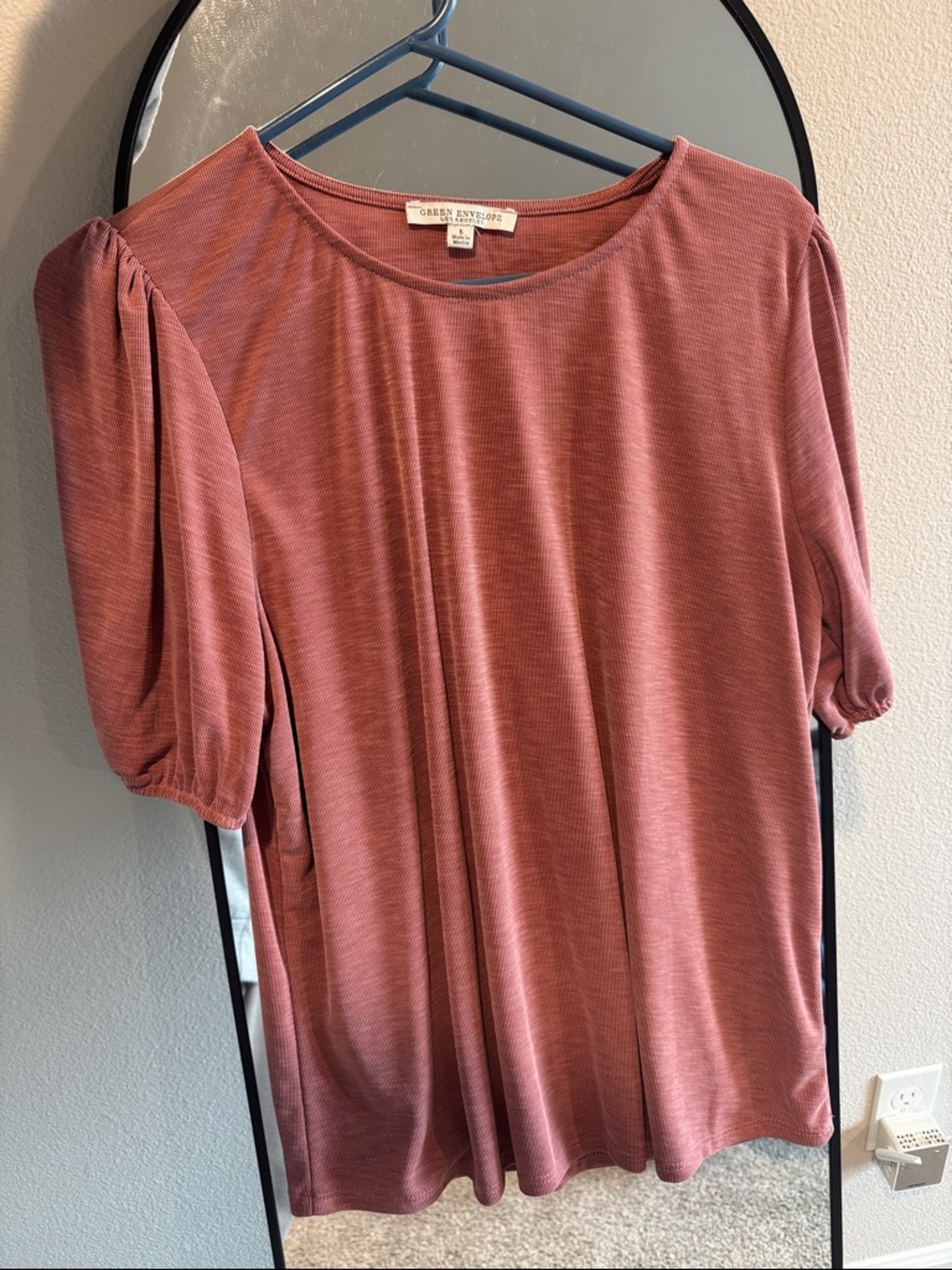 Women's Dusty Rose Puff Sleeve Blouse